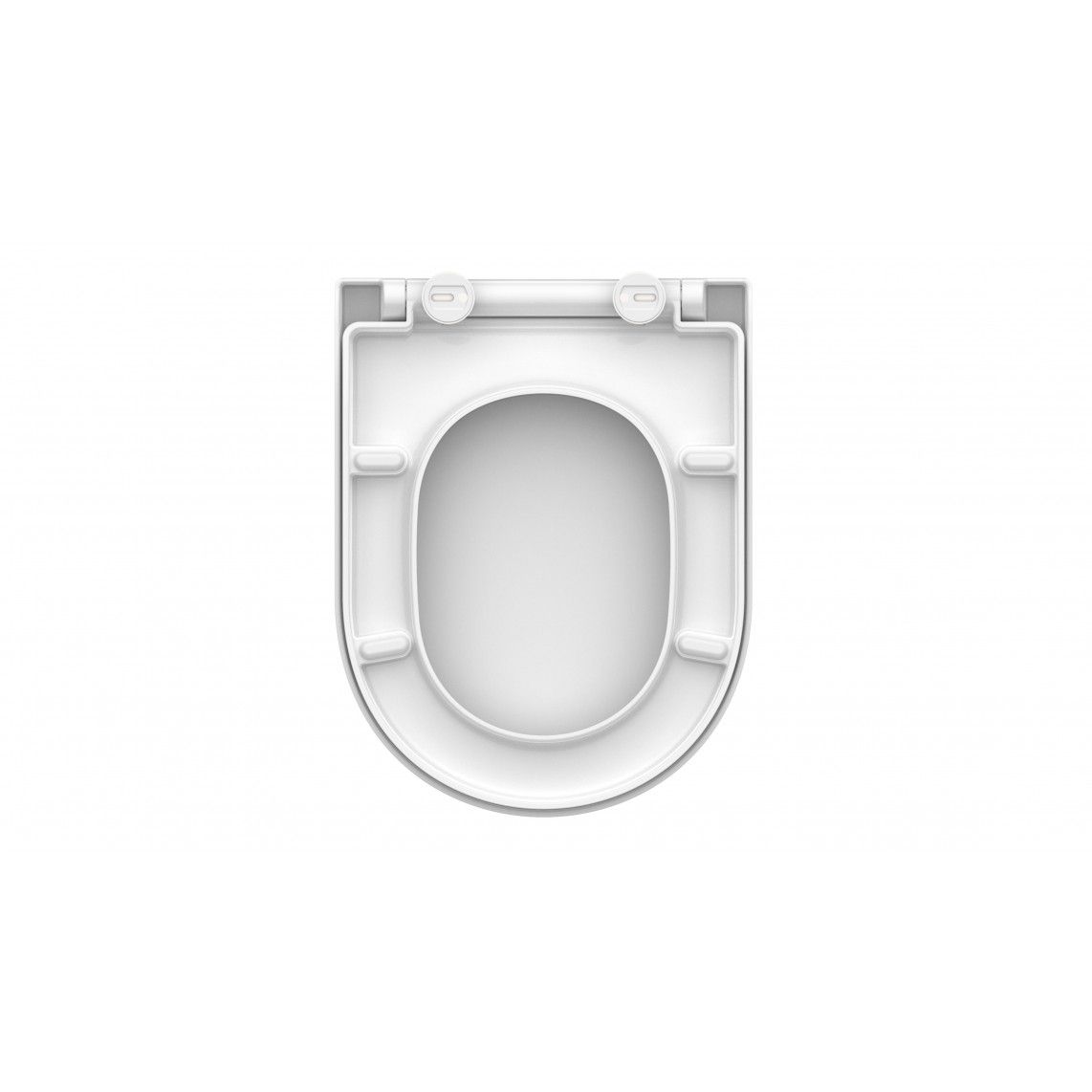 82910 Duroplast WC-zitting D-vorm WHITE, met valrem en afneembaar vue 5