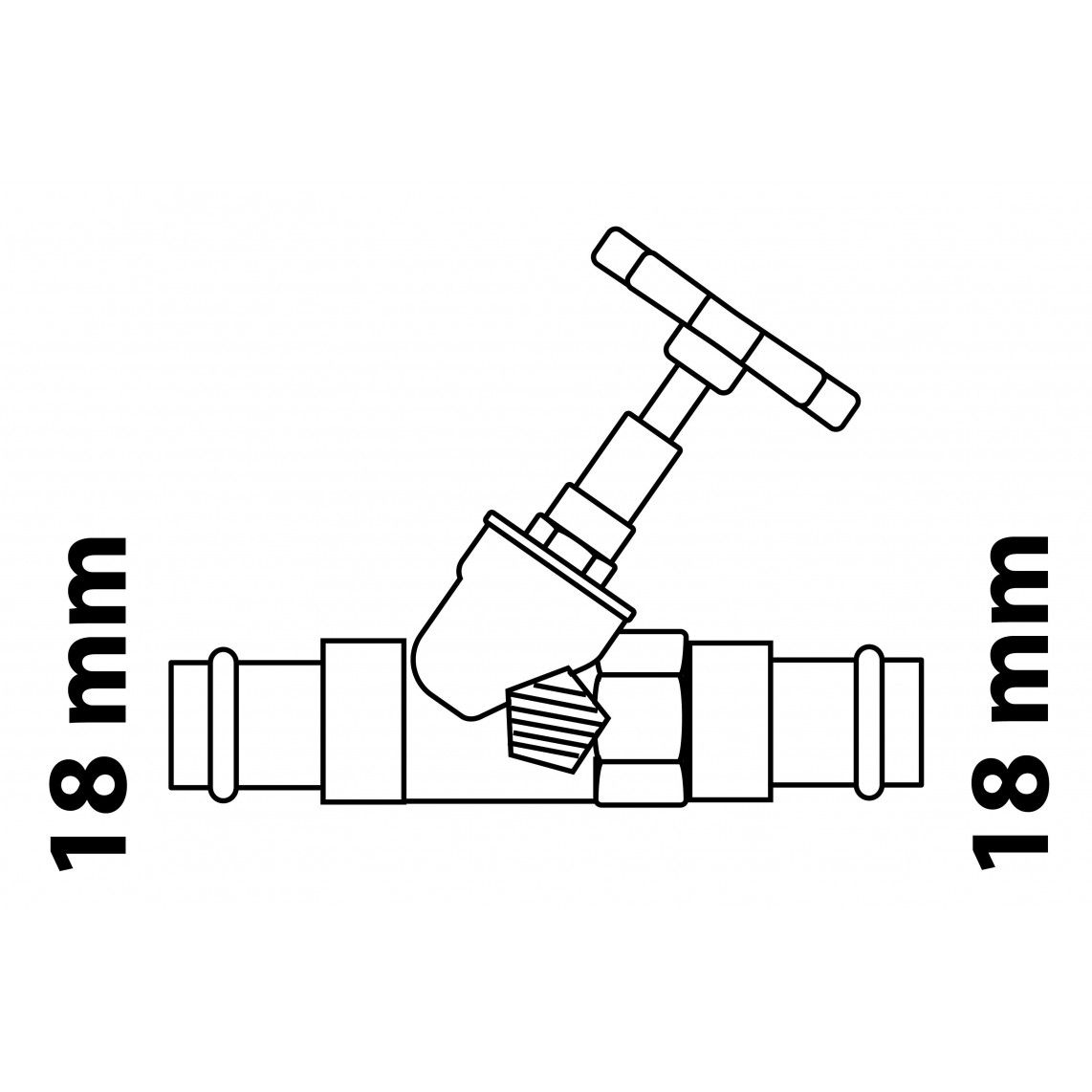 988619255 Y-type-valve, 18 mm, with drainage, (V-press) vue 4