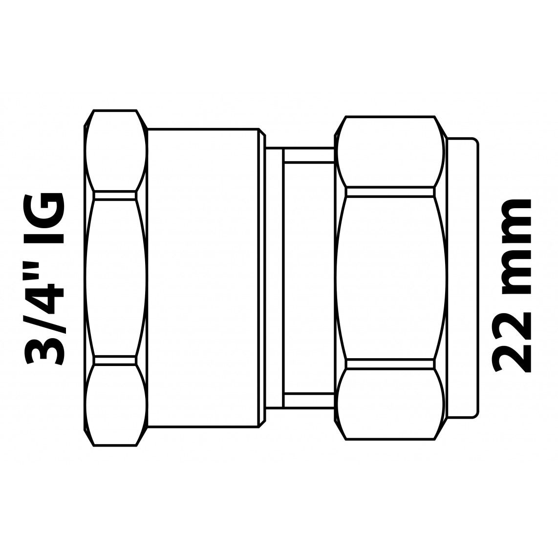 989456417 MS overgangsstuk, blanco, 22 mm x 3/4"BI, knelfitting voor koperen buis, vue 4