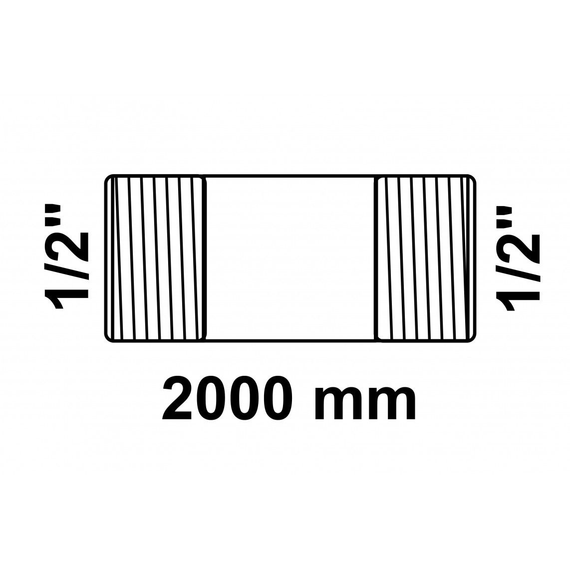 989822355 Barrel nipple, malleable galvanized, 1/2" x 2000 mm vue 2