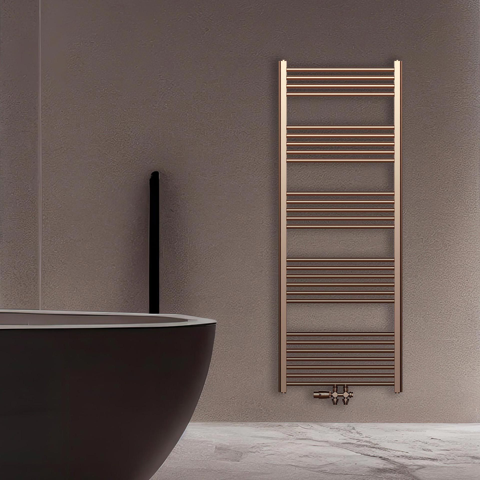 BELRAD HANDDOEKDROGER - LINKS-RECHTS/MIDDENAANSLUITING - 414 WATT - 1200X600CM - GEBORSTELD KOPER vue 2