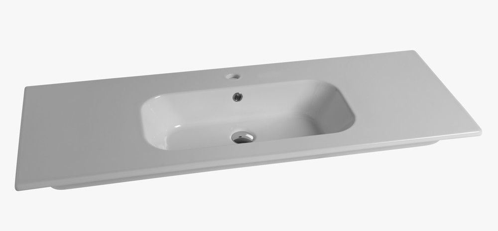 Van Marcke Cettina Tablette Porcelain 1LAVABO 1210×465×170MM Blanc Brillant
