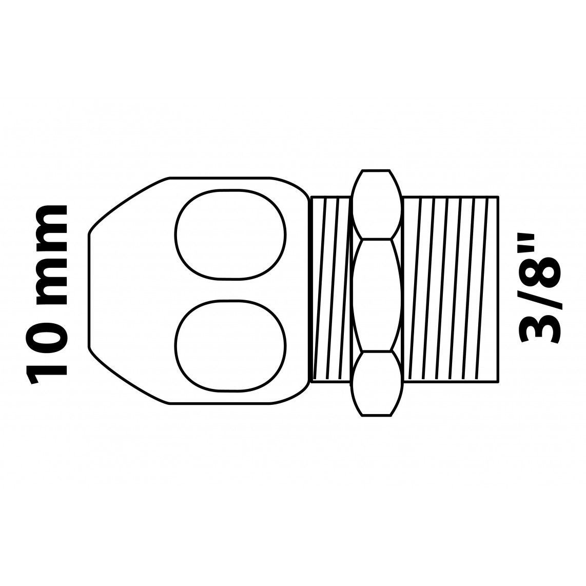 986279148 Crimp fitting nipple, brass, chrome, 3/8" male x 10 mmQ vue 2