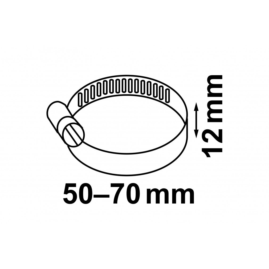 987377255 slangklem 12 mm Bandbreedte, RVS, 50 - 70 mm vue 2