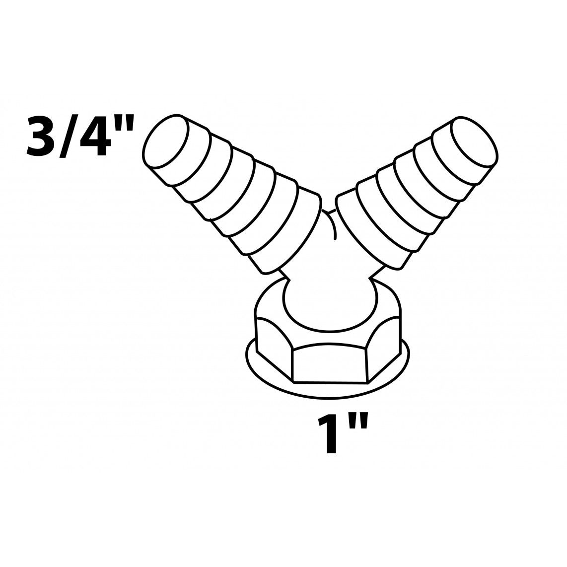 988379248 KS dubbele toestelaansluiting, wit, 1"BI x 3/4"T vue 2