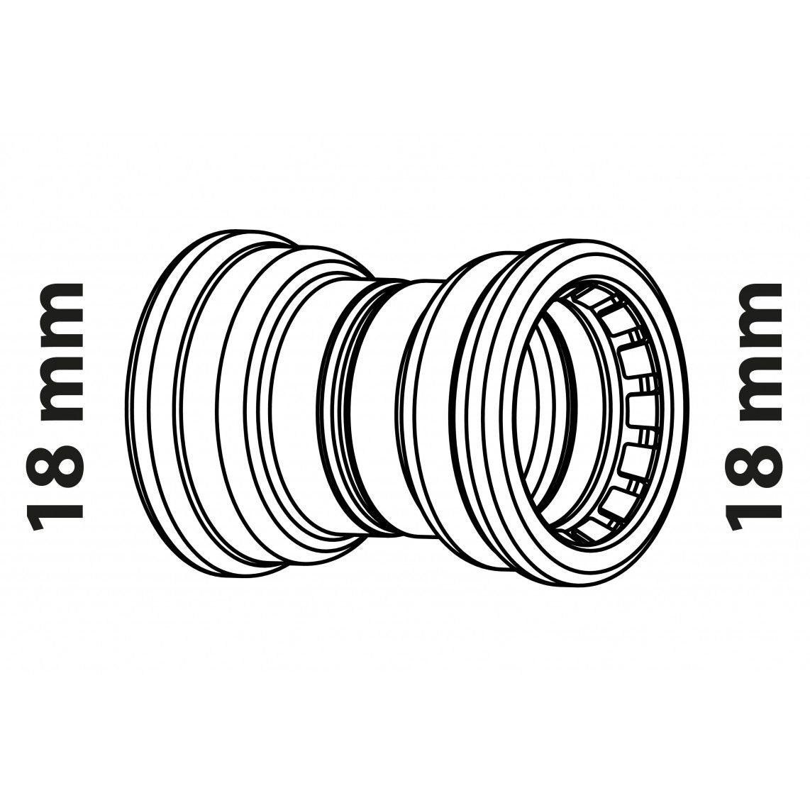 989472217 CU dubbele mof, blanco, 18 mm, 2 mofen, (S270) vue 2