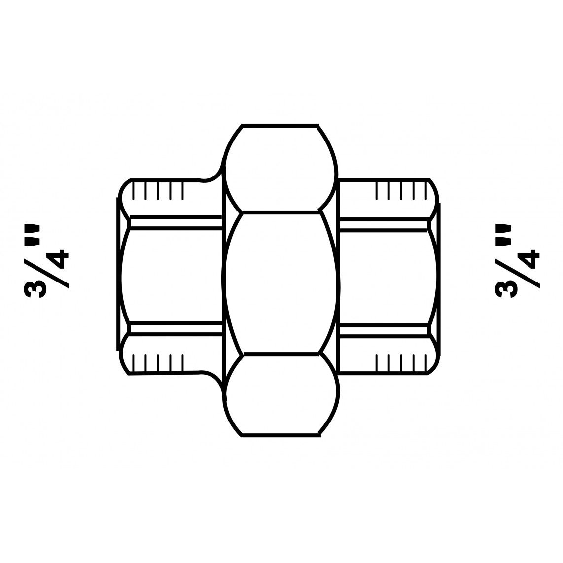 989842055 Screw connection, malleable galvanized, 3/4" female, flat sealing vue 2