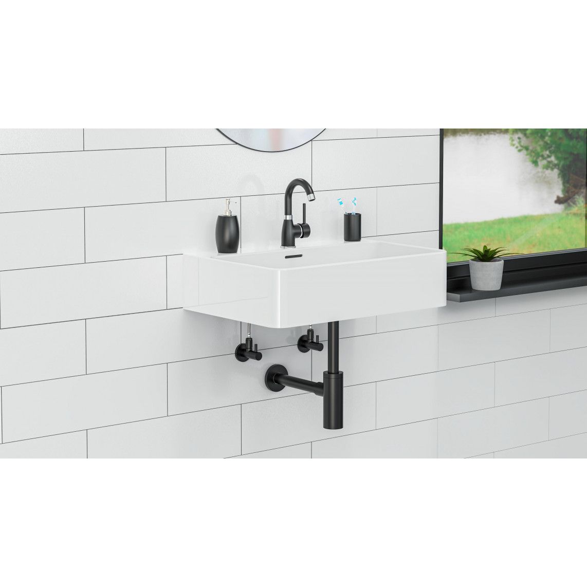 98166220 Design bottle trap, black matt, 1 1/4" x 32 mm vue 8