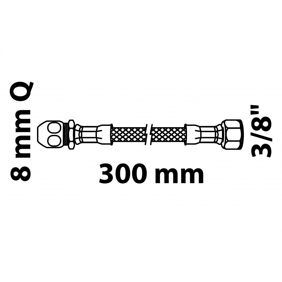 98627888 Flexaansluitslang 300 mm, 3/8"BI x 8 mmQ vue 2