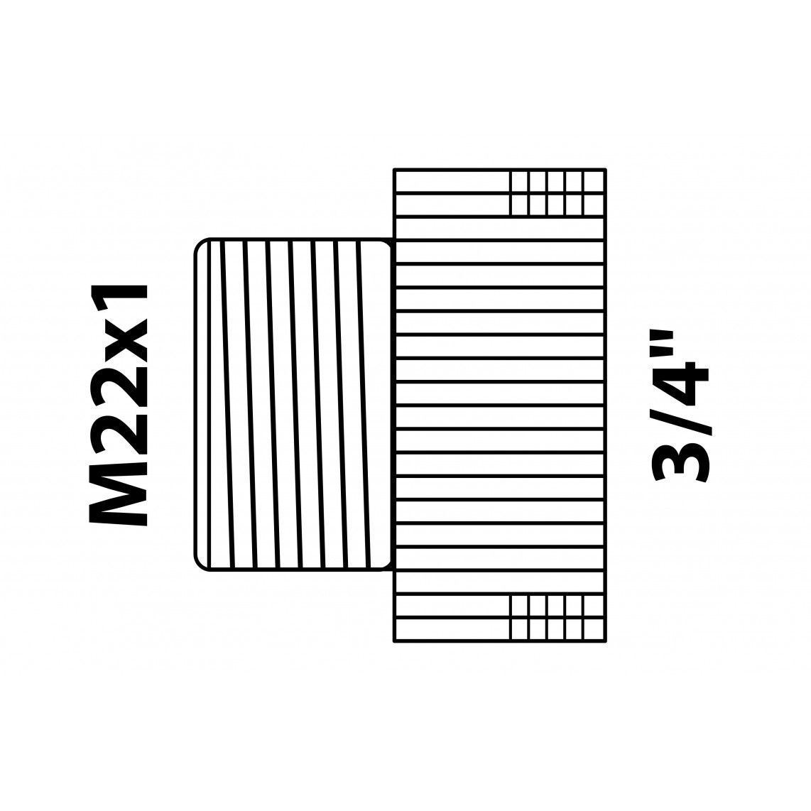 989324155 Transition piece, brass, chrome, 3/4" female x M22 male vue 2