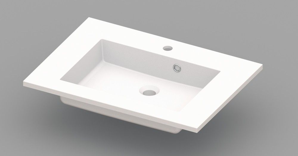 Van Marcke Coste Tablette Avec 1LAVABO 700×500×200MM Blanc Marbre Artificiel
