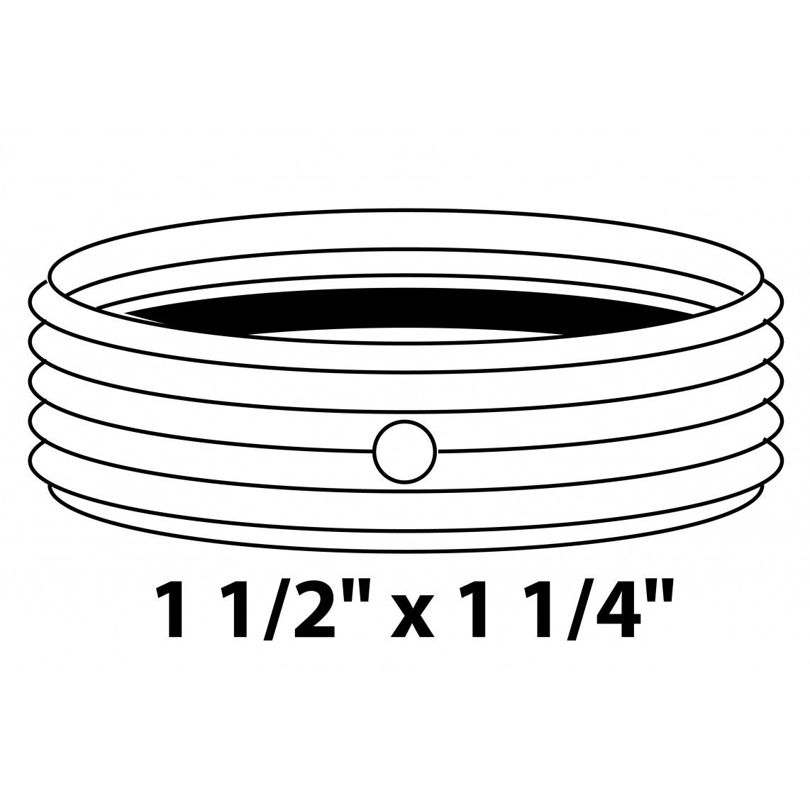 988376048 Reducer ring, plastic, white, 1 1/2" male x 1 1/4" female, for trap vue 2
