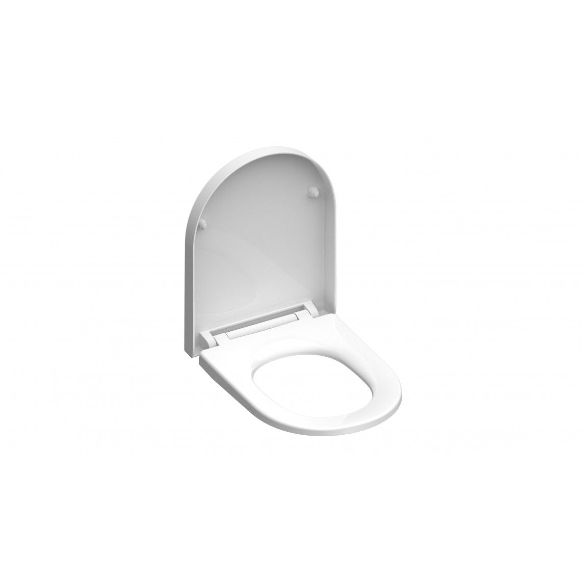 82910 Duroplast WC-zitting D-vorm WHITE, met valrem en afneembaar vue 3