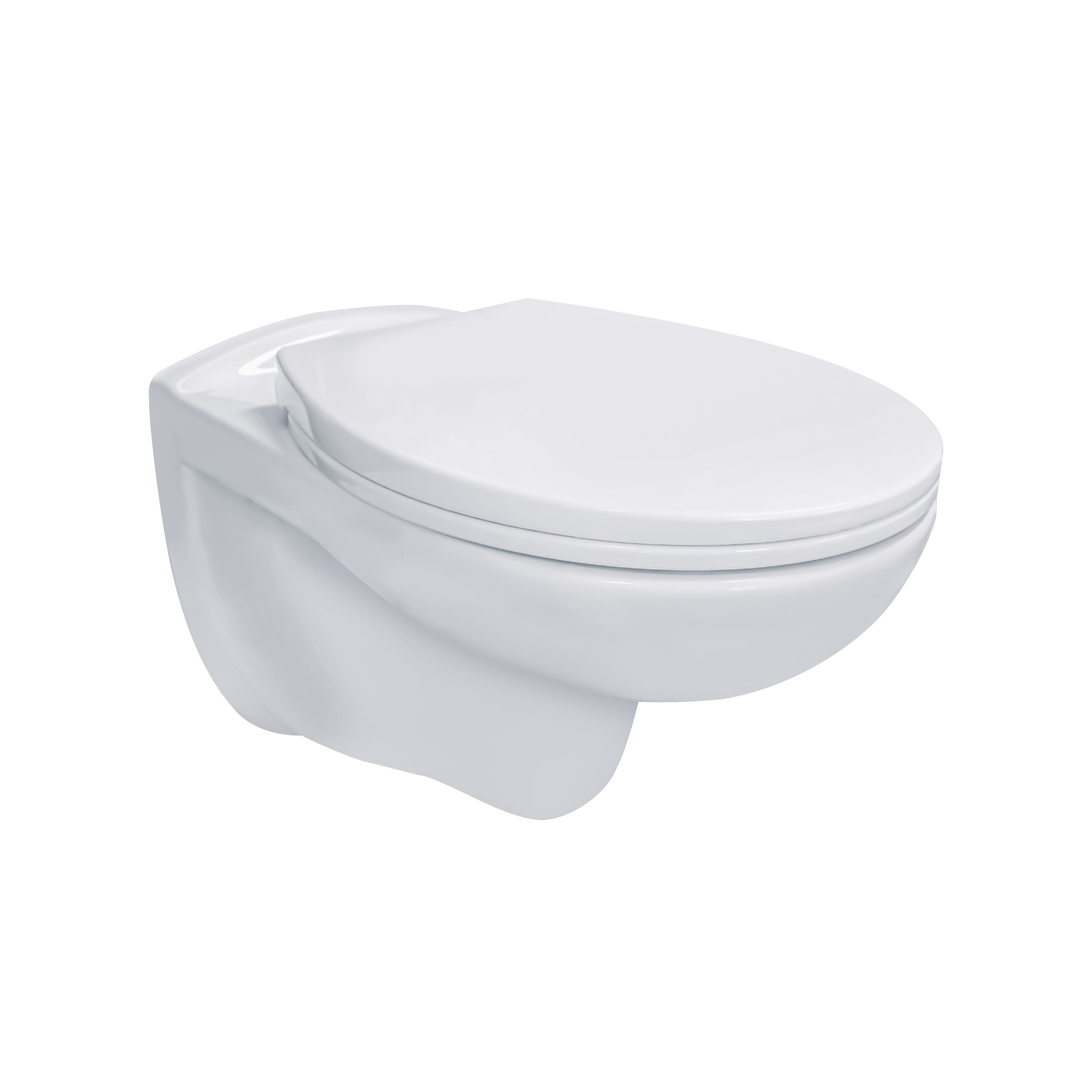 ALONI PRO WC SUSPENDU – SANS BRIDE – AVEC ABATTANT – THERMOPLAST (PP) – SOFT CLOSE – QUICK RELEASE – 35,5X41X54,5 CM - BLANC BRILLANT vue 3
