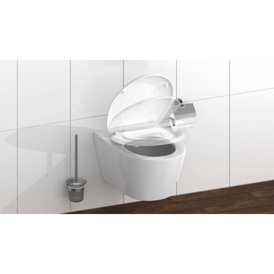 82940 Duroplast Toilet seat FAMILY WHITE, with soft close and quick release vue 2
