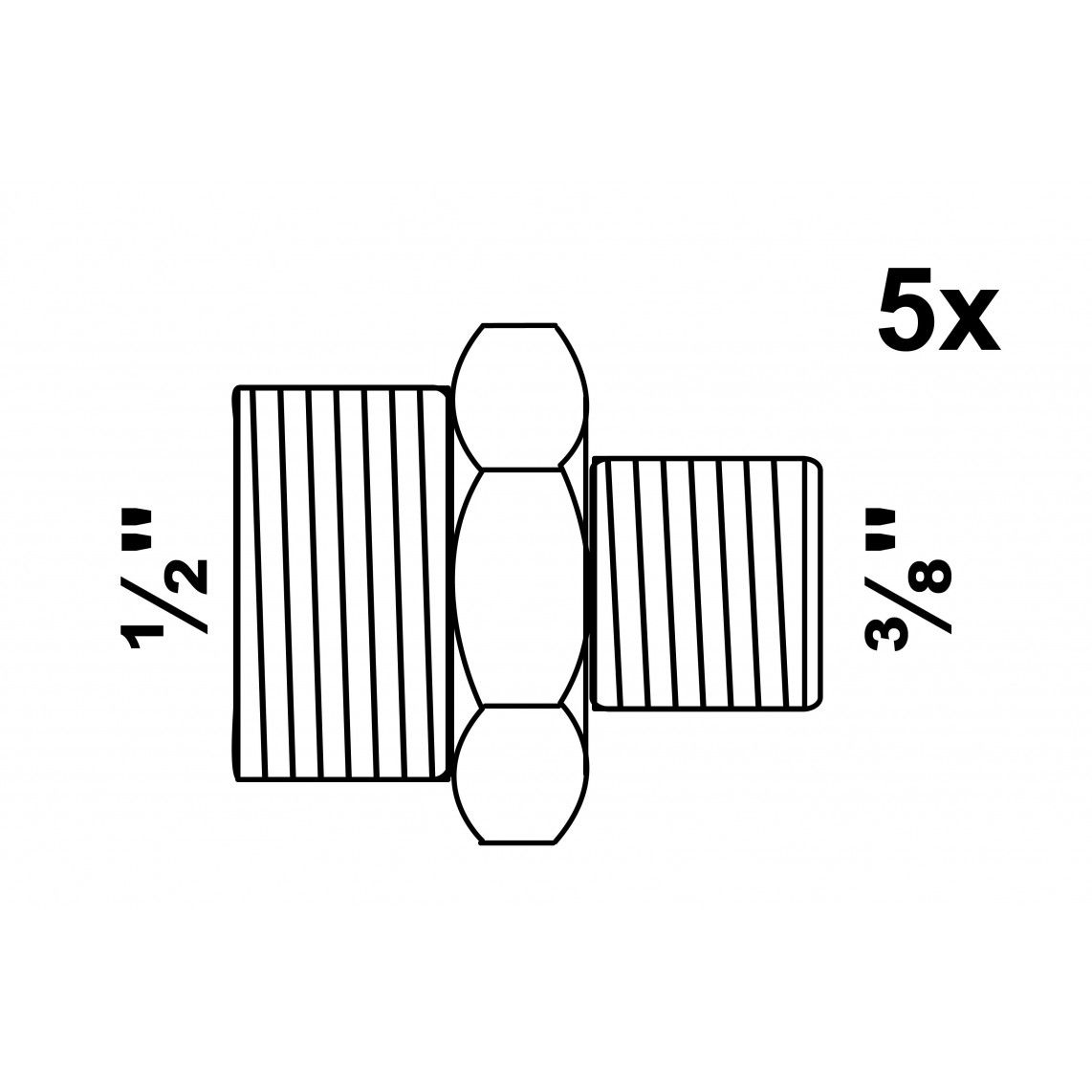 989791060 FM mamelon double réducteur, galvanisé, 1/2" M x 3/8" M, (245) (5x) vue 2