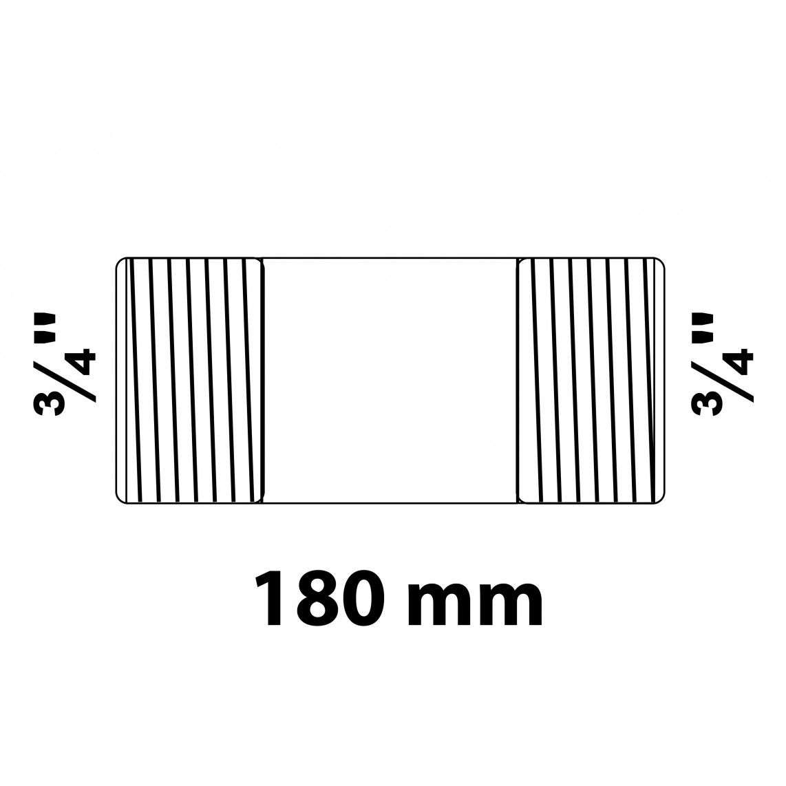989823655 Barrel nipple, malleable galvanized, 3/4" x 180 mm vue 2
