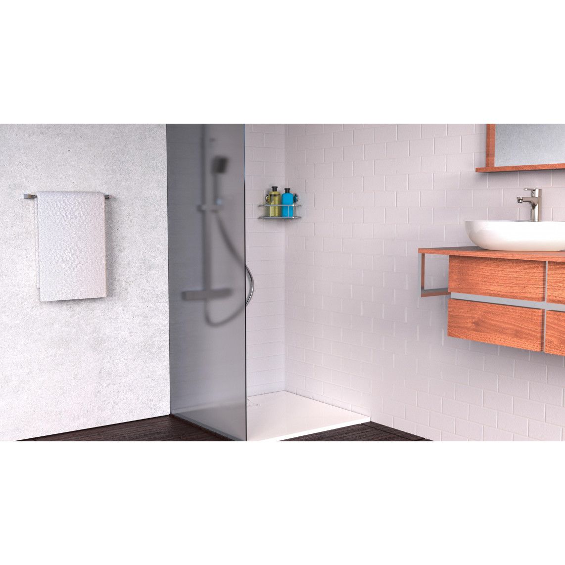 BA0200 Shower tray, chrome, for screwing and glueing vue 6