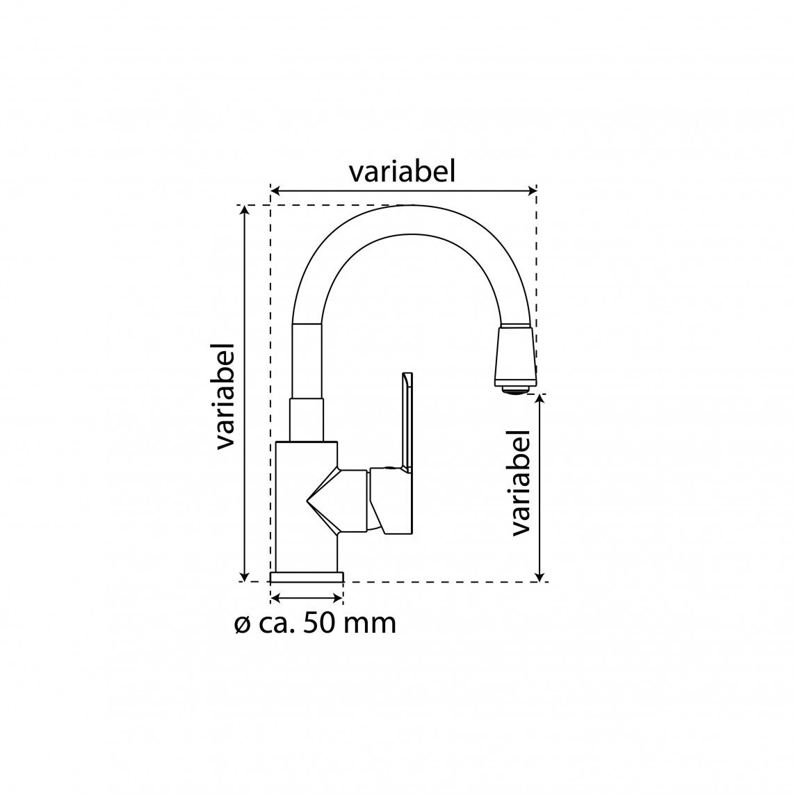 NI075FLCRW FLEXO Mitigeur lavabo, chromé/blanc, avec bec flexible vue 9
