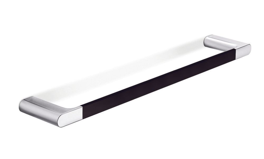 Van Marcke Collection Scura Porte-serviettes 49CM Mural Chromé Noir Soft Touch