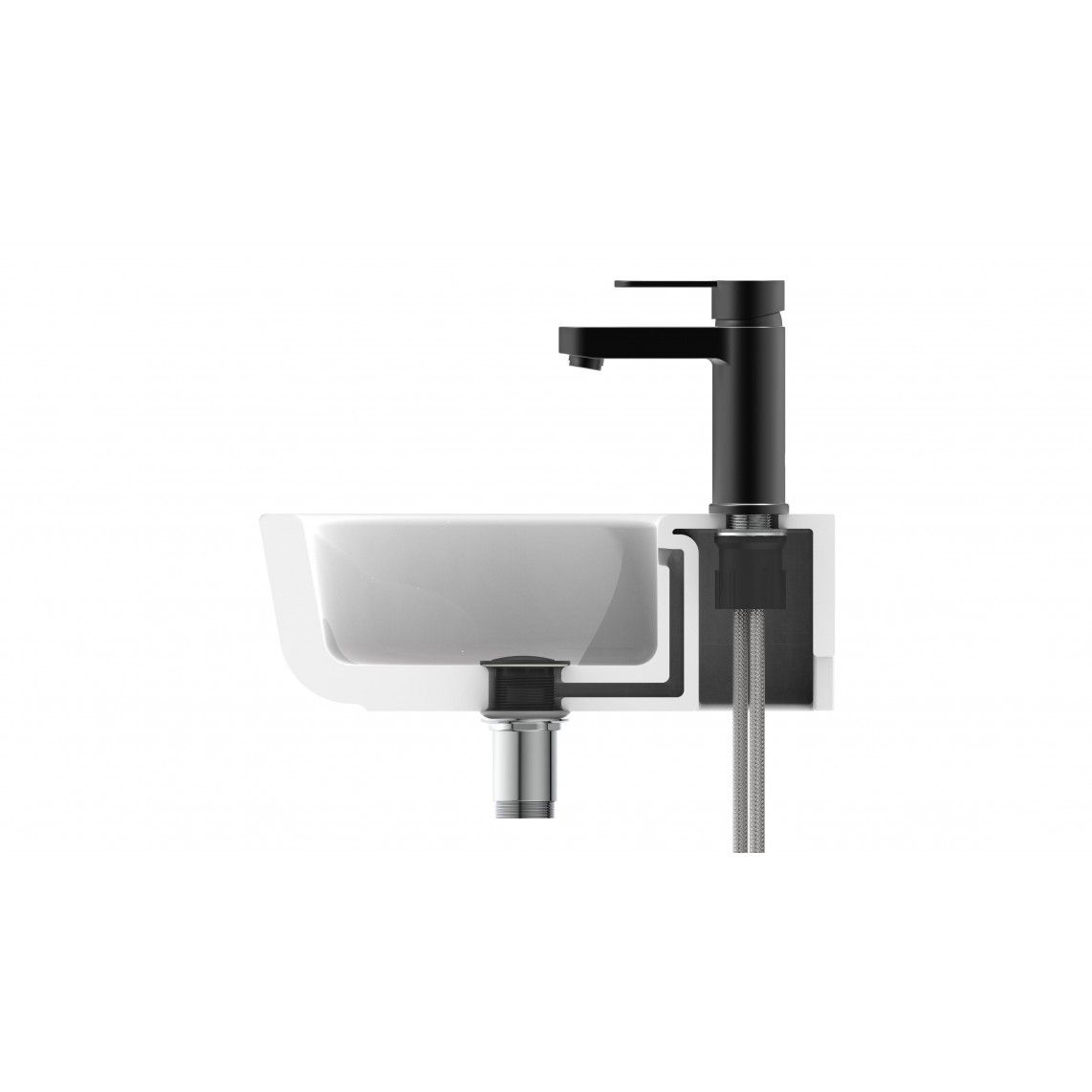 34216 ELEPHANT Wash basin mixer, black matt vue 8