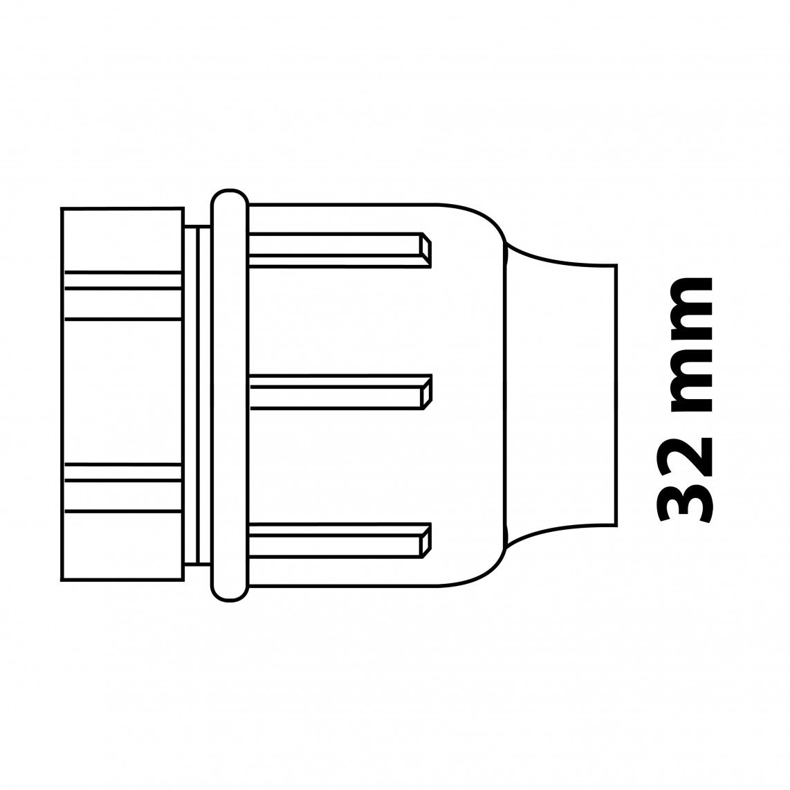 984846717 PP eindstuk, 32 mm, knelfitting voor tyleen/socarex vue 4