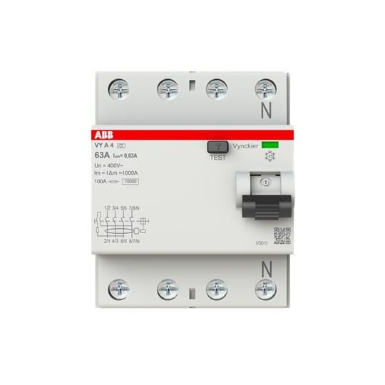 Interrupteur différentiel VY 4 pôles 63A 30mA type A