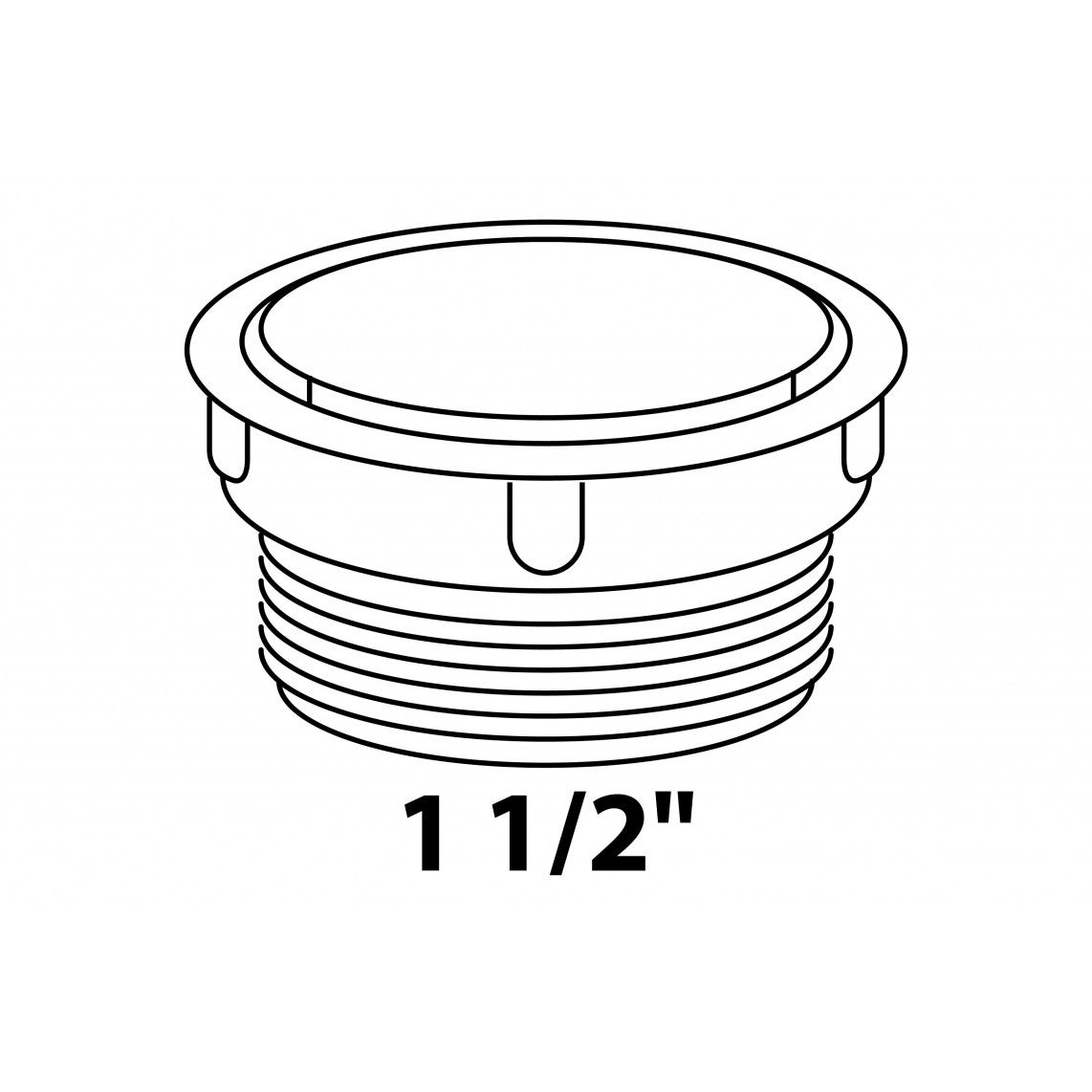 98837954 Plug, plastic, white, 1 1/2" male, for trap screw connection vue 2