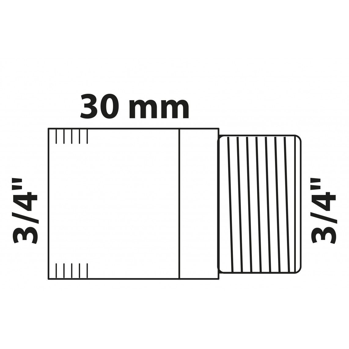 988943613 BR kraan verlengstuk, blanco, 3/4" x 30 mm, (3525) vue 2
