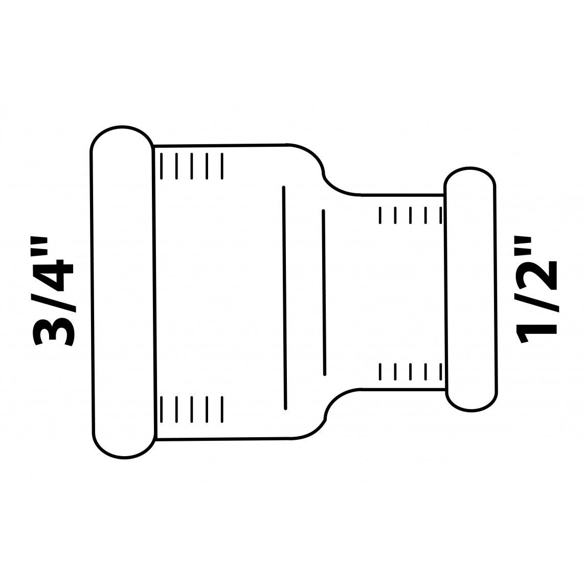 989372355 Reducing double socket, brass, 3/4" female x 1/2" female vue 2