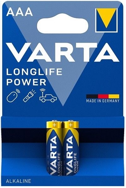 Blister de 2 piles alcaline Longlife Power Varta 1.5V LR03 AAA