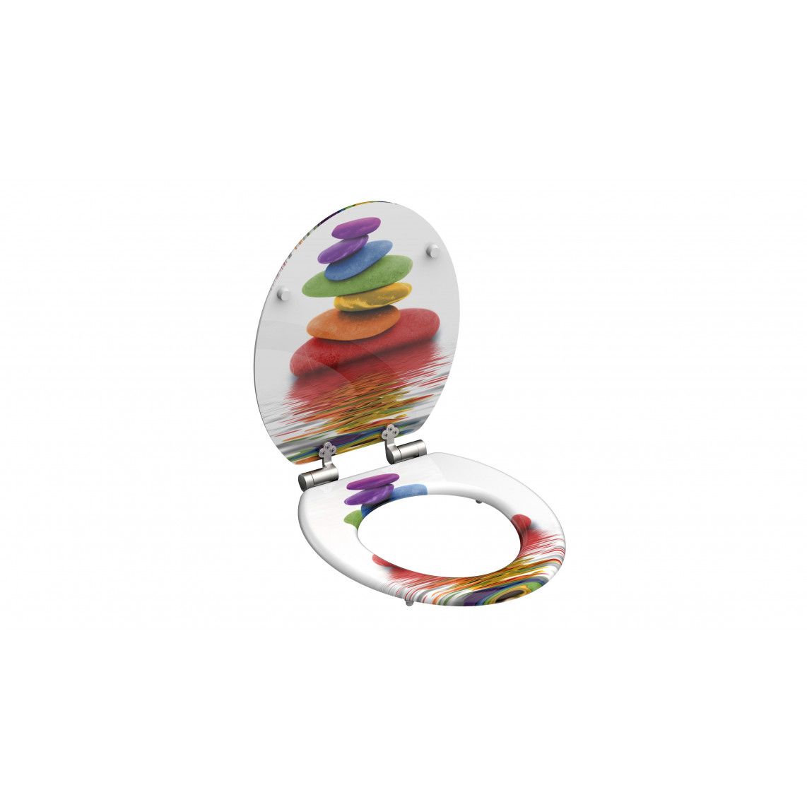 80120 MDF Toilet seat COLORFUL STONES, with soft close vue 4