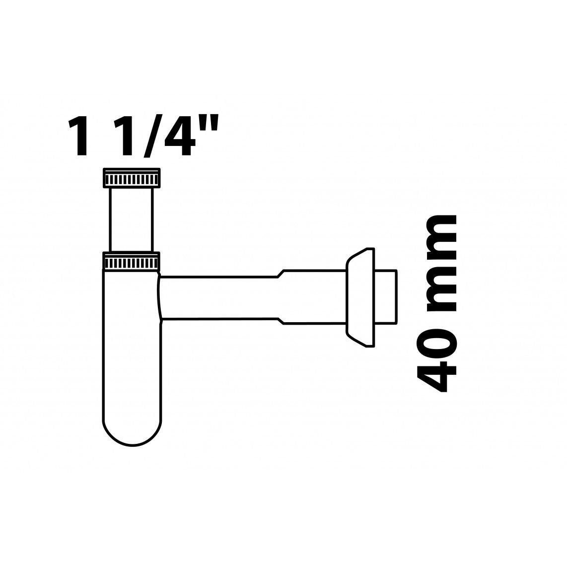 98803858 CHE Bottle trap, plastic, white,1 1/4" x 40 mm, round vue 2