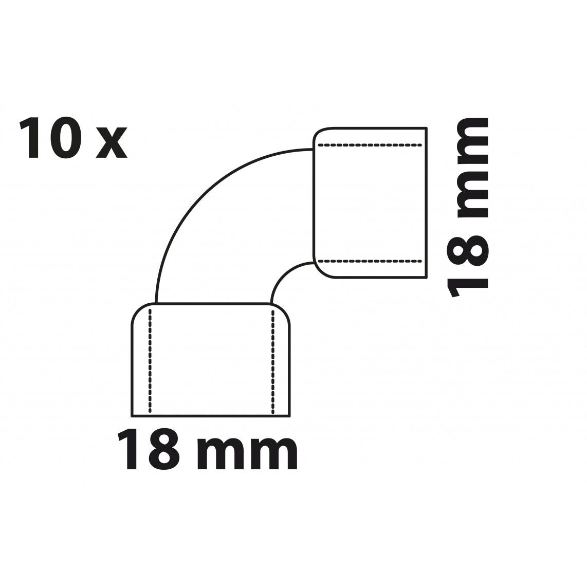 989038655 Angle 90°, copper solder fitting, 18 mm, 2 sockets (10x) vue 4