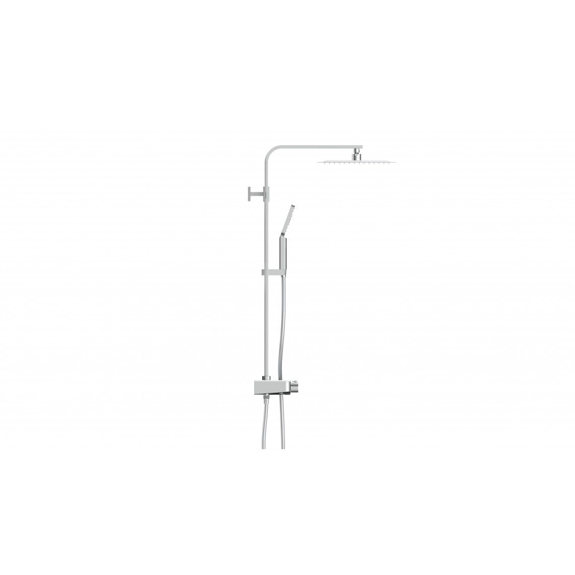 60530 OCEAN Overhead shower set, chrome/white, with thermostatic mixer, with tray vue 3
