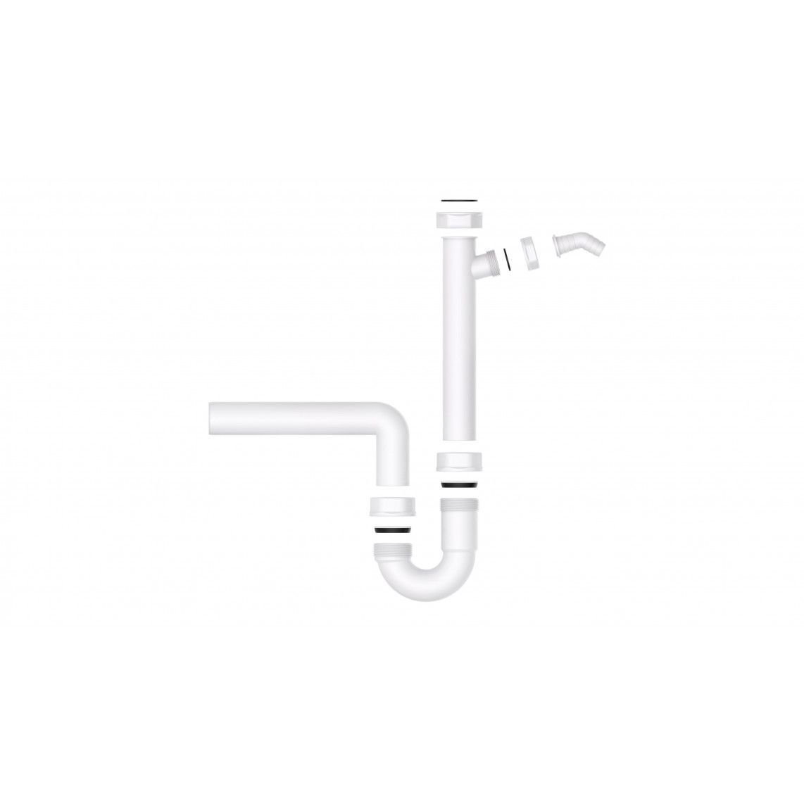 98831348 KS spoelbak-buissifon, wit, 1 1/2"BI x 40 mm, met 3/4" toestelaansluiting vue 4