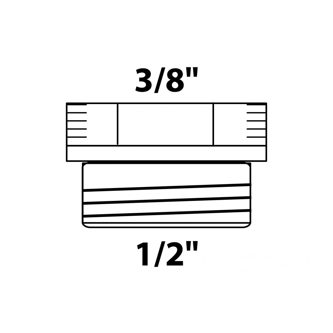 988554014 messing verloopstuk, 1/2" x 3/8" vue 2