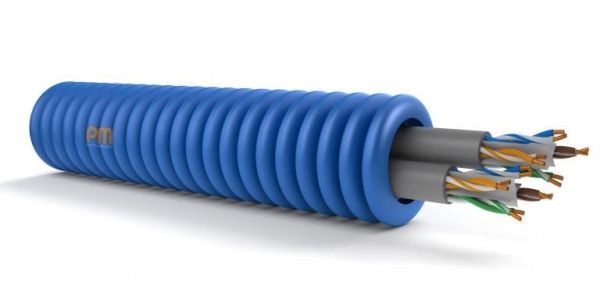 Tube précâblé 2 x UTP cat6 diamètre 20mm full Lsoh en rouleau de 100m classe CPR: DCA s2d2a1