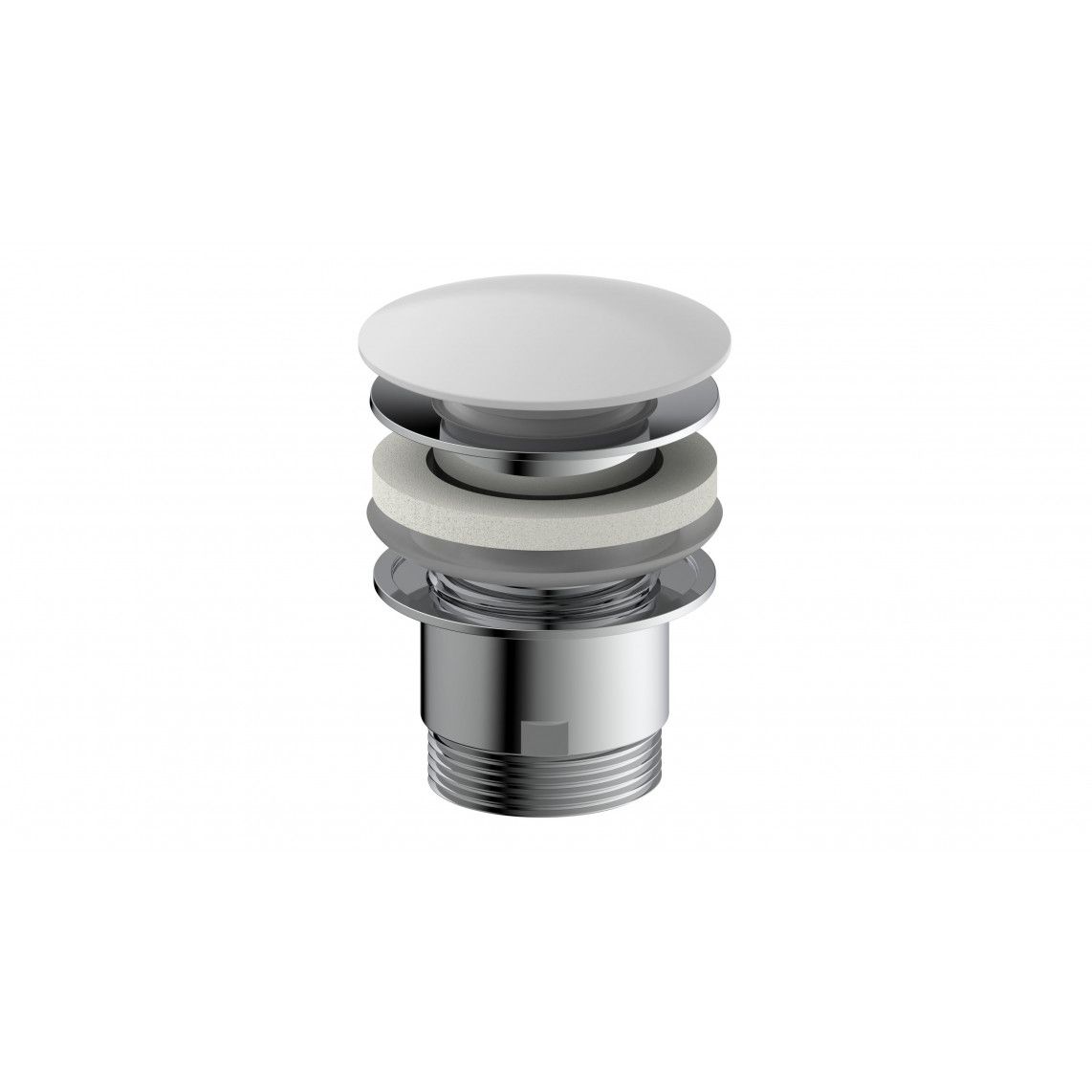 98807410 Design-drain valve, cap, white, 1 1/4" x 65 mm, with overflow vue 4