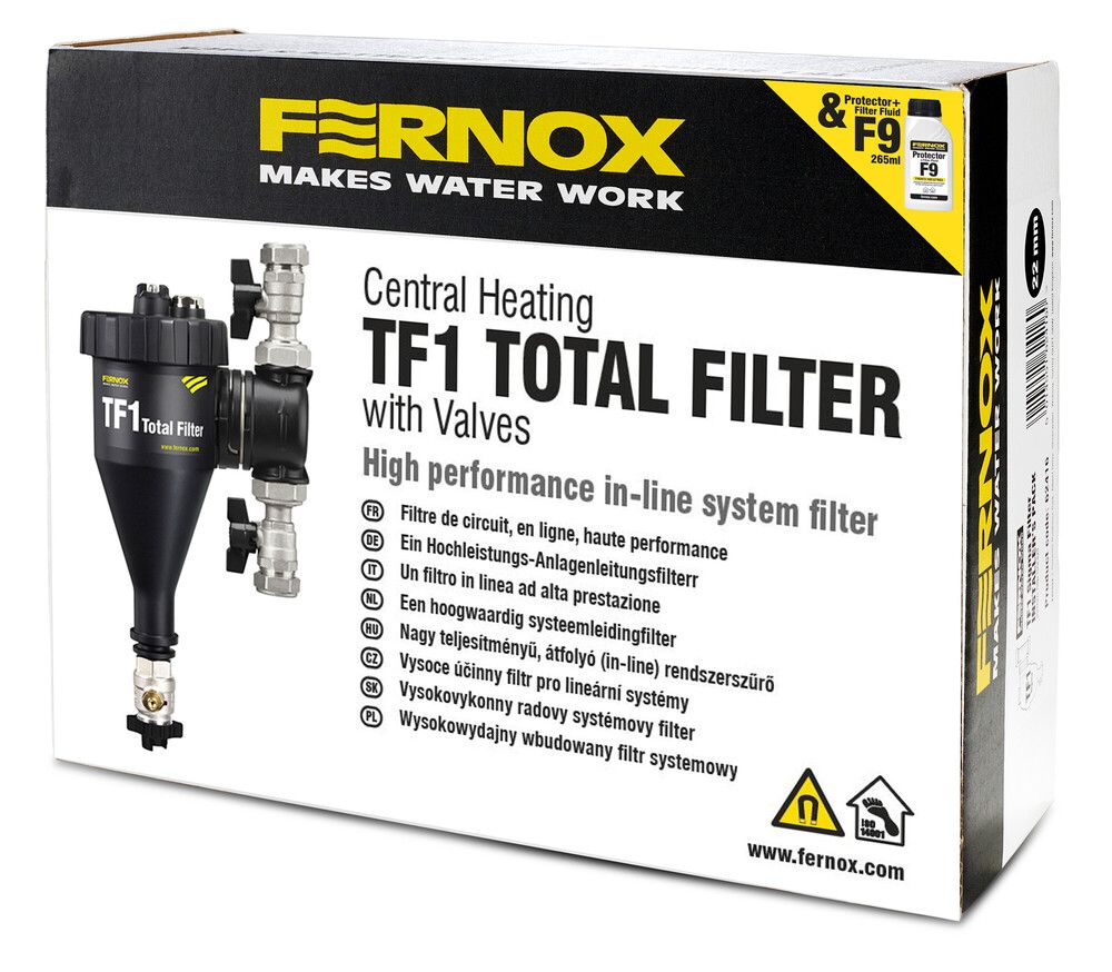 Fernox TF1 Total Filter 1 Inch Avec Protector + Liquide Pour Filtre F9 265ML