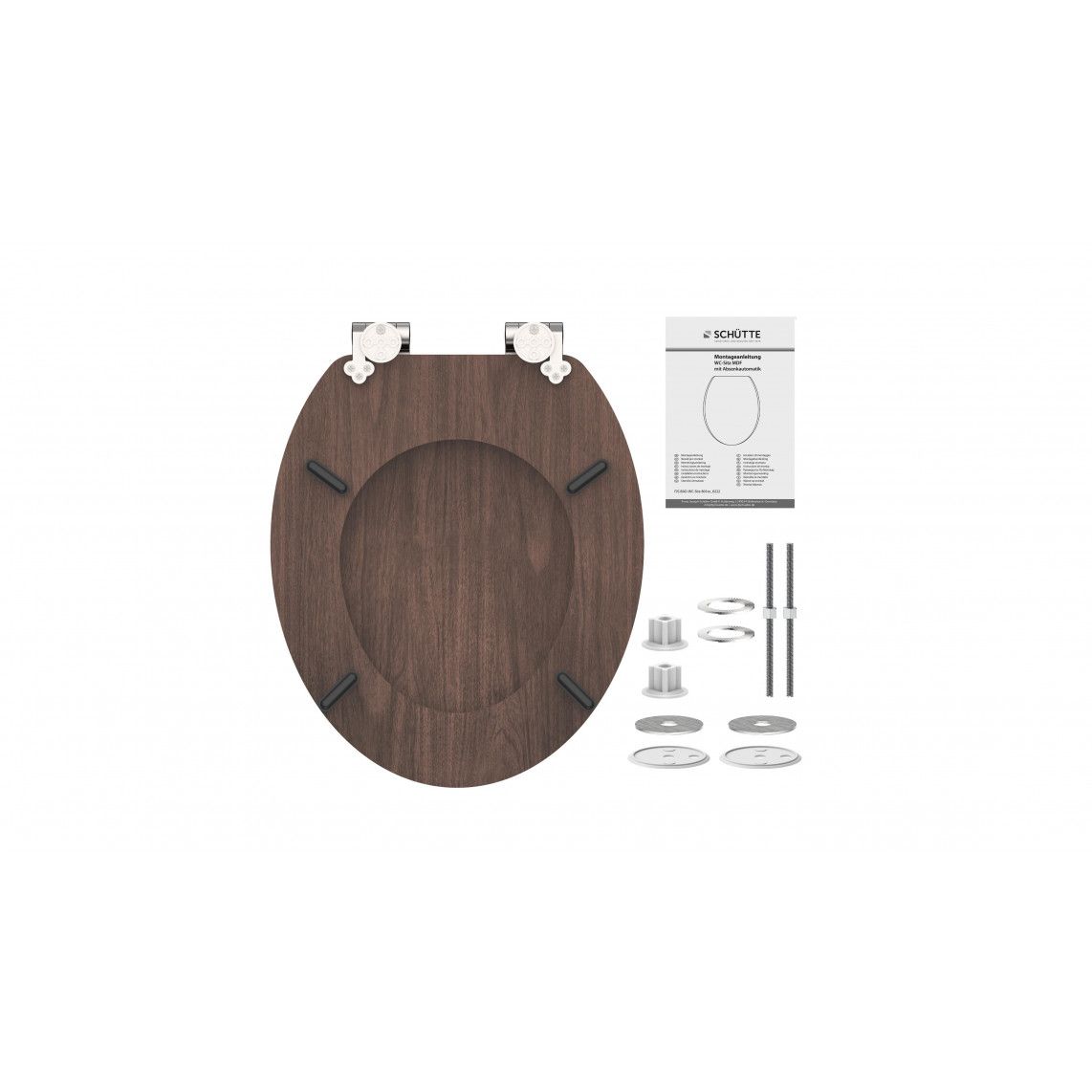 80193 MDF Toilet seat DARK WOOD, with soft close vue 7