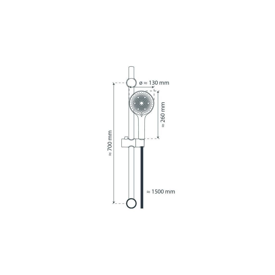 64926 RAVEN Shower rail set, black matt vue 3