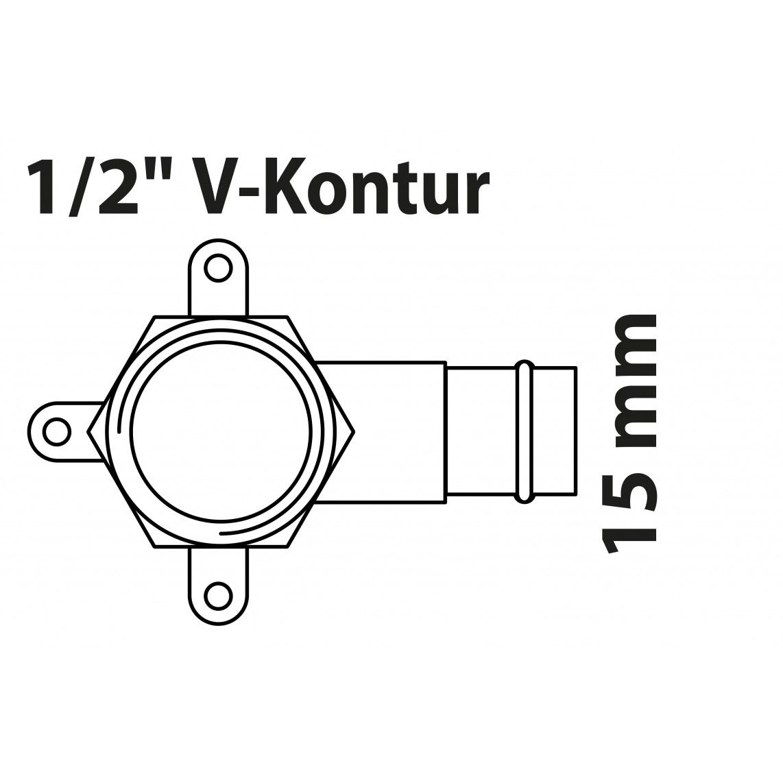 988626264 Elbow wall plate, press fitting for copper V-profile, 15 mm x 1/2" female, 1 socket (10x) vue 2