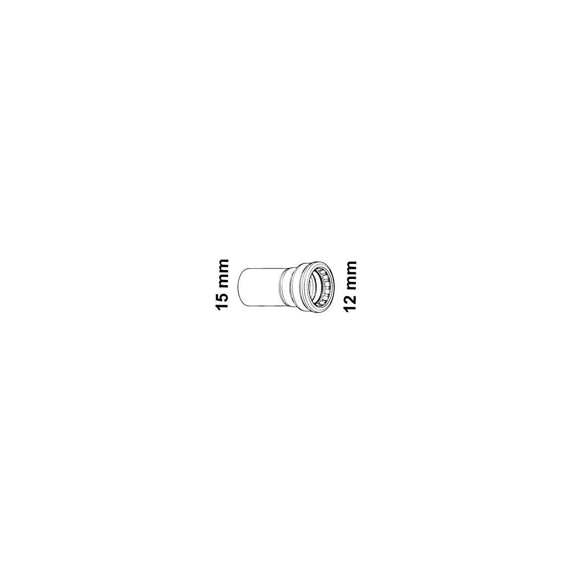 989475117 CU verloopnippel, blanco, 15 mmA x 12 mm, 1 mof, (S243) vue 2