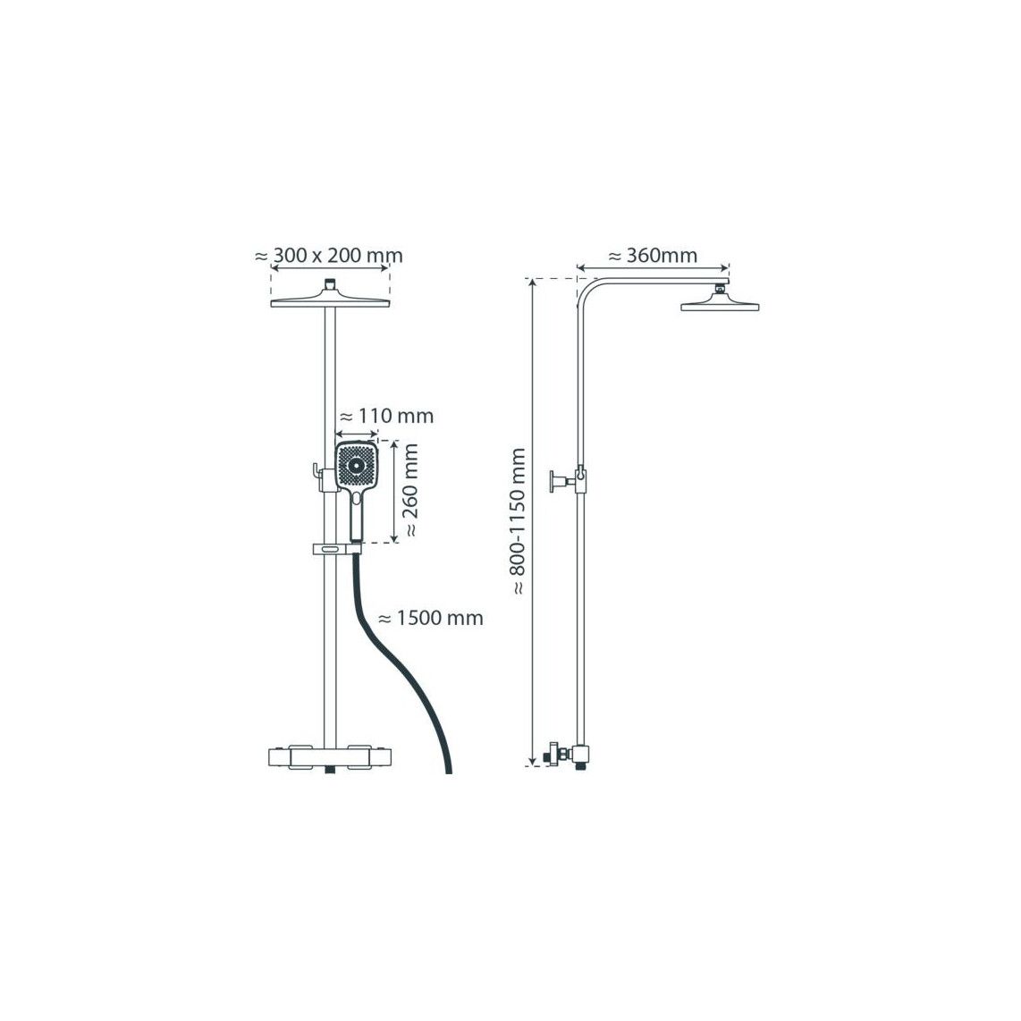 60149 GRAN CANARIA Overhead shower set, chrome, with thermostatic mixer vue 2
