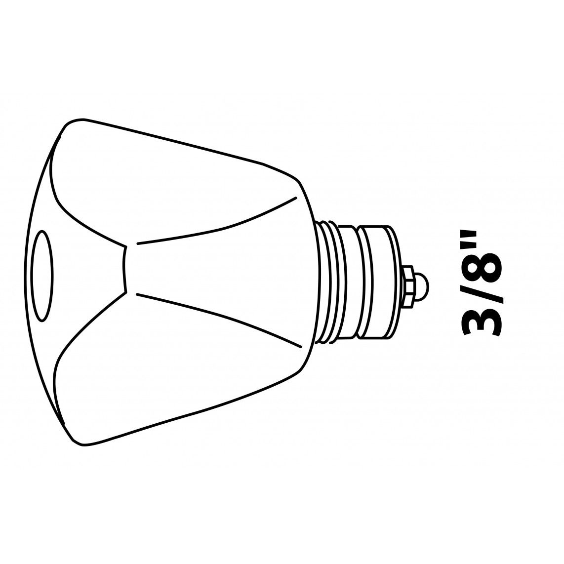 986142948 kapgreep, chroom, 3/8", met bovenstuk, Markering rood vue 2