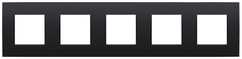 Plaque de recouvrement quintuple, entraxe de 71 mm, couleur Niko Intense matt black coated