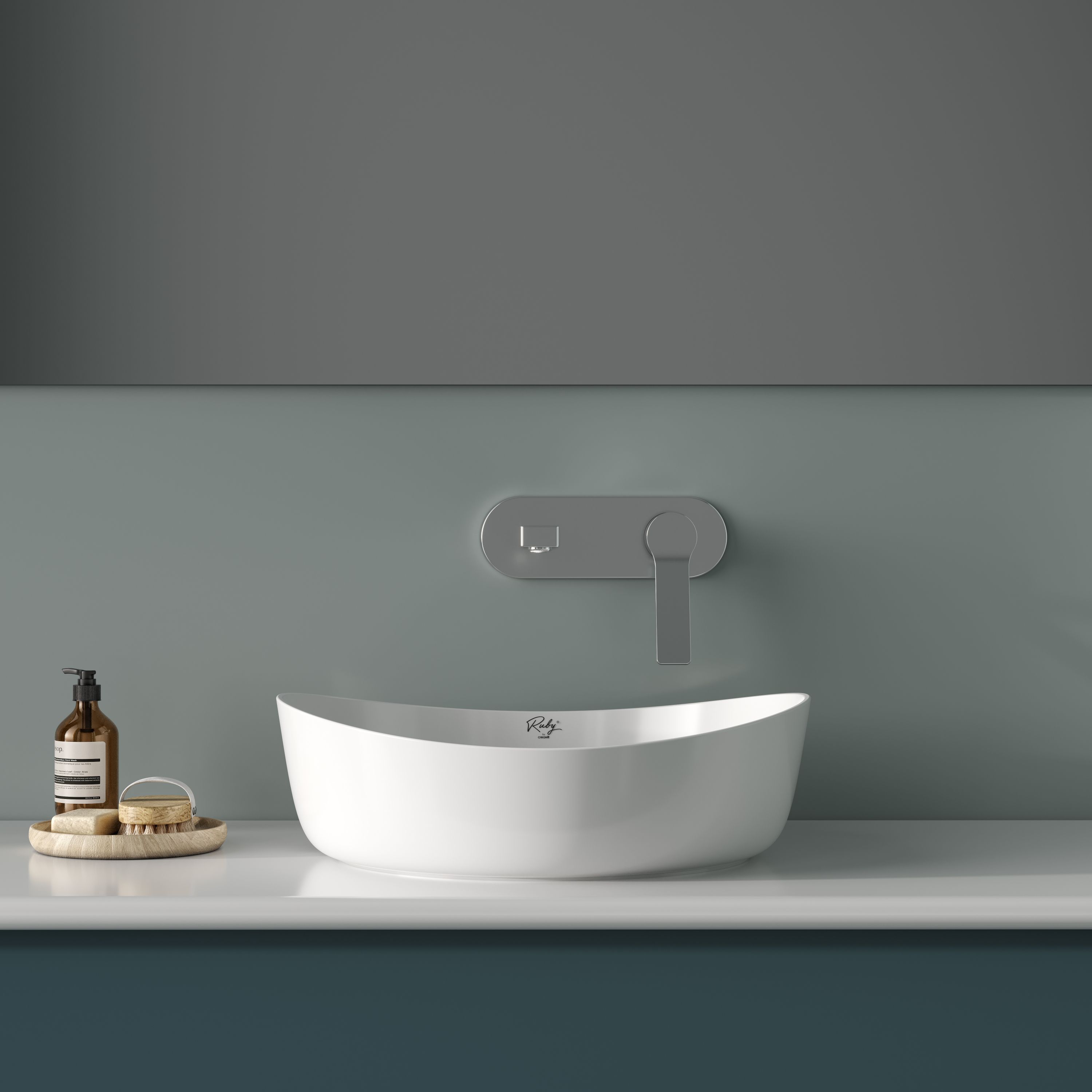 Creavit Ruby RB140 Vasque – À Poser – Céramique – Sans Trop-plein – Sans Trou DE Robinet – 40×10×40 CM – Blanc Brillant