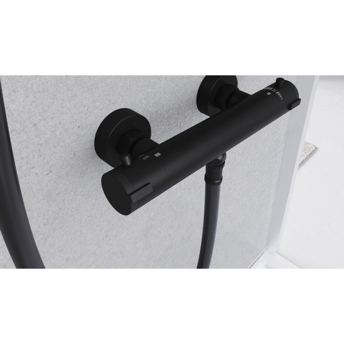 52466 LONDON Thermostatic shower mixer, black matt vue 10