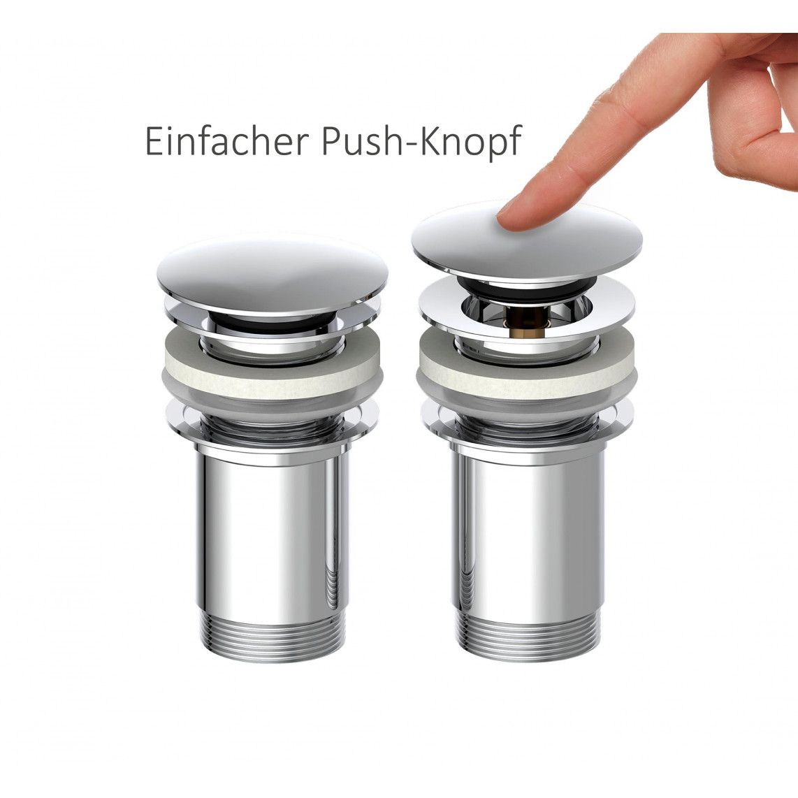 988073013 drukknop pop-up waste, chroom, 1 1/4" vue 3
